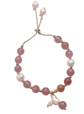 国风多层天然彩发晶手链女