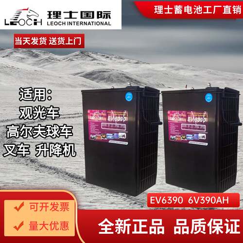 理士蓄电池EV63906V390AH富液式铅酸蓄电池升降机曲臂车洗地车