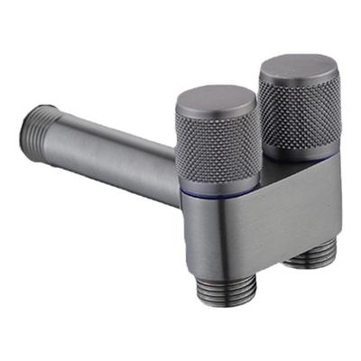 加长洗衣机水龙头三通角阀一进二出双龙头自动止水阀一分二接头