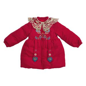 汉服冬款女童拜年服2024新款羽绒服国风儿童过年喜庆新年红色唐装