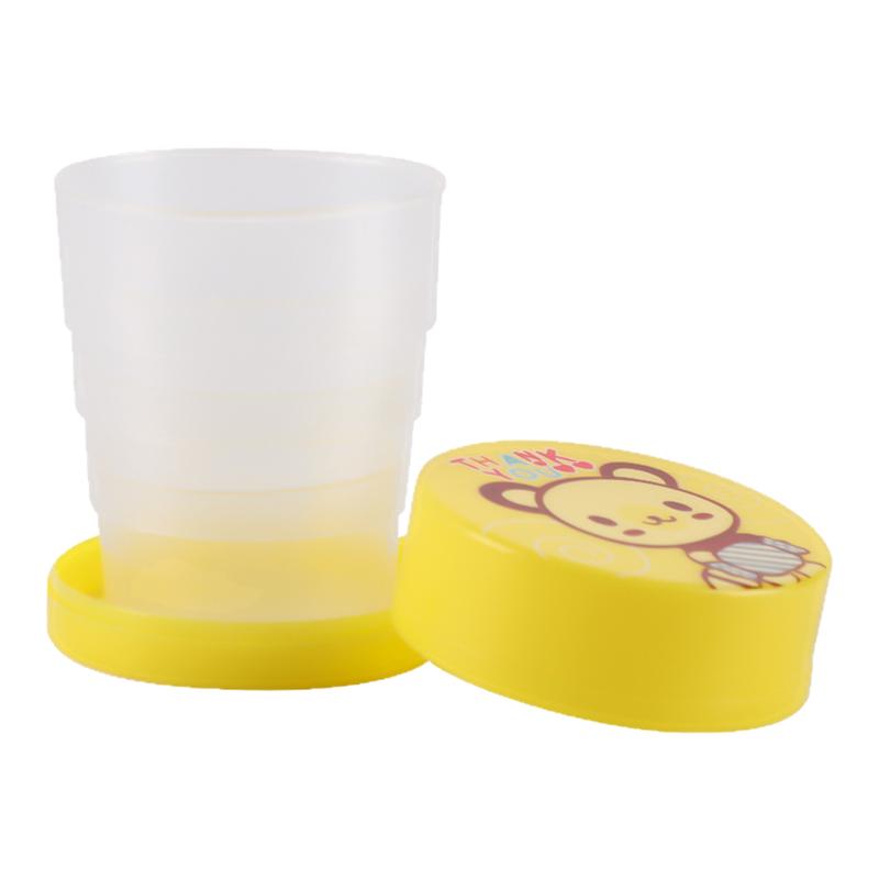 戶外可伸縮飲水可愛男女孩旅行學(xué)生水杯有蓋折疊杯子式漱口杯