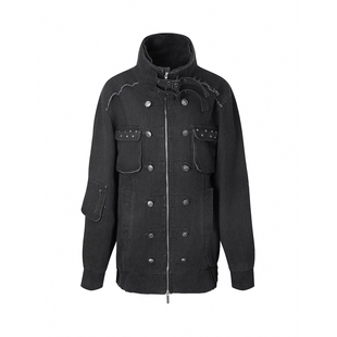 DoublePunch秋冬原创全棉洗水夹棉落肩工装落肩中长款宽松外套