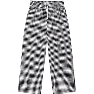 PUMA彪马童装26春季新款儿童长裤泡泡纱时髦衬衫裤子网格直筒裤