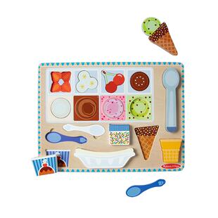 【自营】美国 Melissa & Doug 梅利莎和道格磁力片冰激凌木质拼图