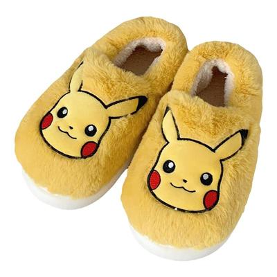 细细条可爱皮卡丘亲子居家棉拖鞋