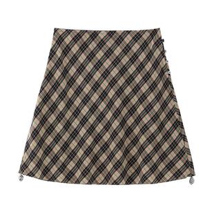 【MARCHEN】蕾虎秋冬流行时尚潮流文学院格纹半裙女装半身裙