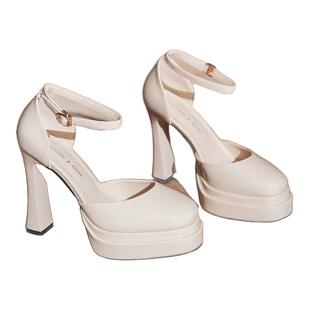 不累脚超高跟玛丽珍鞋女小个子2025新款性感防水台粗跟一字扣凉鞋