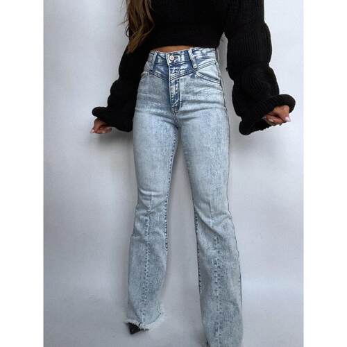 T 61241 High Waist Flared Jeans 高腰微喇牛仔裤 跨境欧美
