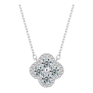 「彩虹四叶草」纯银s999项链女轻奢小众高级感爆闪锁骨链生日礼物