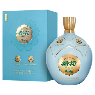 荷花酒贵州酱香型白酒传奇玉金蕊荷花53度酱香型白酒官旗正品