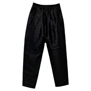 【龟纹小脚裤棉裤】可拆卸填充100%桑蚕丝香云纱侧拉链长裤dz156