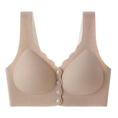 无痕内衣女一体固定杯背心式胸罩