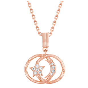 SIMPLEJOYS轻奢星月双环s925纯银项链女环环相扣生日新年礼物