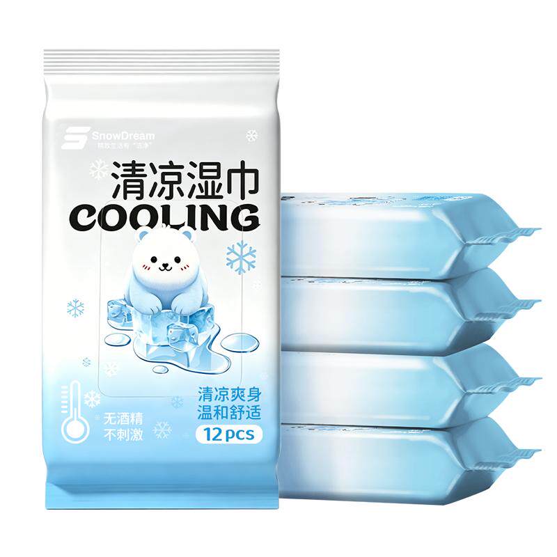 【自营】SnowDream清凉湿巾薄荷冰感降温户外运动便携降温冰巾
