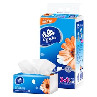 维达超韧抽纸3层120抽4包S码纸巾卫生纸家用实惠装新旧交替发出