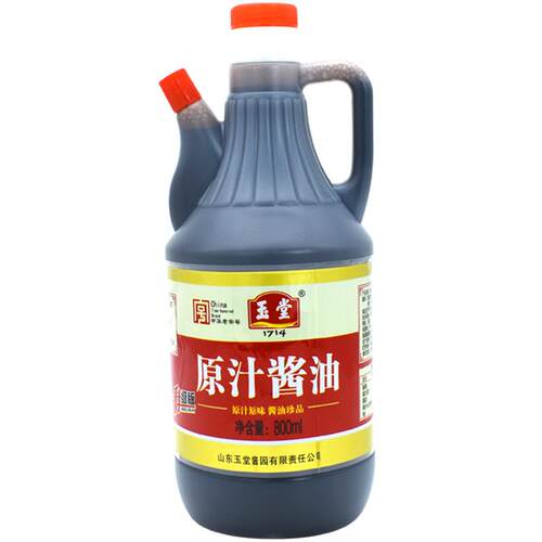 玉堂酱园原汁酱油800ml瓶黄豆酱油调料红烧炒菜拌面调味品调料