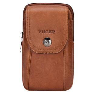 手机腰包男款工地真皮穿皮带牛皮单肩包斜挎包多功能竖款6.9寸6.8