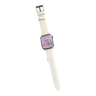 柔软真皮星光荔纹休闲男女适用于苹果s10代applewatch9静静的表带