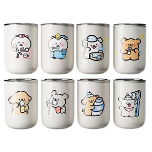 304不锈钢漱口杯防霉抗菌家用刷牙杯子牙缸可爱牙刷杯情侣款一对