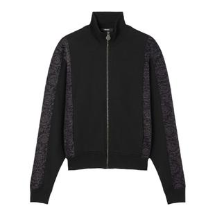 【季末优惠】VERSACE/范思哲 男士Barocco提花金银丝拉链运动衫