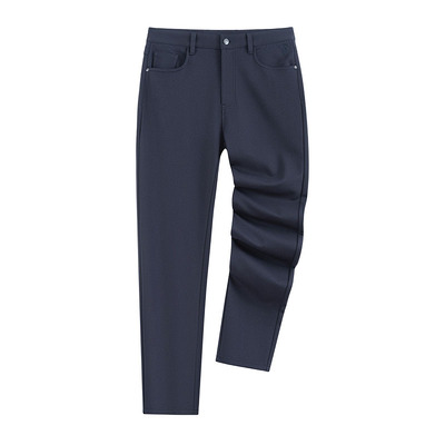 欧定任我行霄云藏青高弹休闲裤男