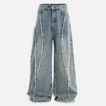 U 68356 Distressed Patchwork Jeans 毛边拼接牛仔裤 代发