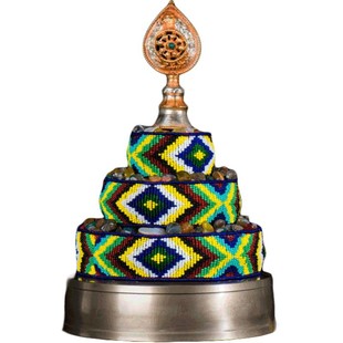 欧斯特 曼扎盘修盘 尼泊尔手工青铜包布供修曼茶罗佛具用品曼达盘