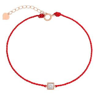 瑞恩钻饰18k金天然真钻红绳手链女本命年红绳手链祈愿送礼新年礼