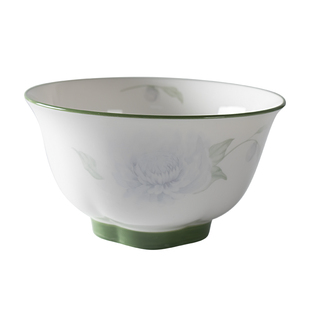 家用陶瓷碗盘花边高温陶瓷饭碗汤盘高颜值新款典雅清新白色碗盘