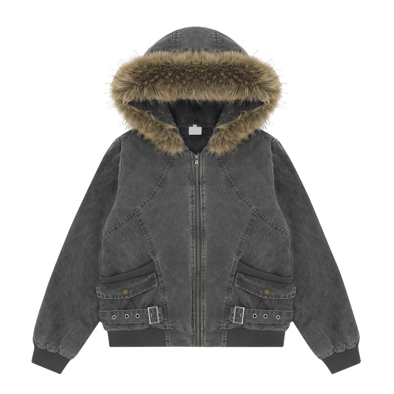 FFR设计感水洗做旧工装棉服夹克