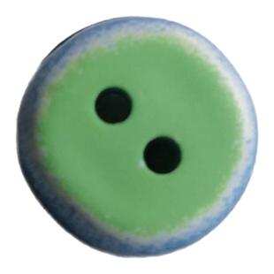 12mm 一颗价英国Textile Garden光亮蓝边鲜绿顶部纽扣