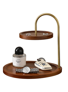 中古风实木托盘置物架高级感实用