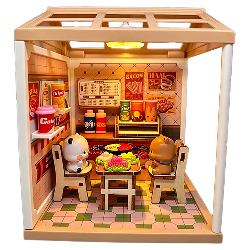 一二布布火锅小屋DIY手工拼装建筑/DIY小屋/拼