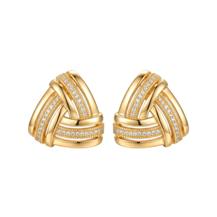 《纵情》原创设计纯银三角耳钉轻奢小众复古镂空高级感耳环女精致