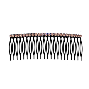 复古黑色发梳金属铁齿插梳轻奢镶钻刘海梳前额头顶夹碎发整理发卡