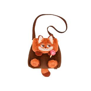 迪士尼疯狂动物城尼克朱迪毛绒背包零钱包卡通情侣单肩斜跨包