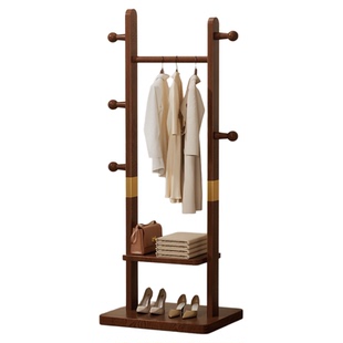 德国挂衣架落地实木衣帽架卧室置物架房间挂衣服的架子不占空间