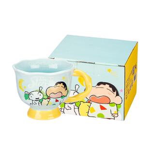 摩登主妇蜡笔小新陶瓷马克杯高脚杯家用水杯早餐杯冲泡杯咖啡杯子