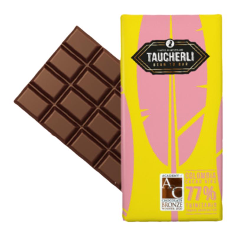 Taucherli瑞士陶合厘原装进口有机黑巧哥伦比亚77%巧克力零食送礼