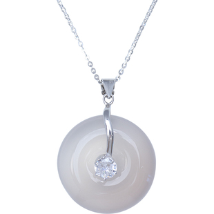 方糖家 新中式高冰玉髓平安扣纯银项链高级感轻奢小众2025新款女