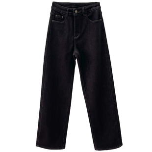 超显瘦窄窄裤!四面弹加厚加绒直筒牛仔裤女冬季裤子窄版阔腿裤冬