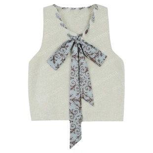 利达 NEW DADADA【翩翩起舞】复古小香风休闲领带无袖针织马甲女