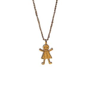 定制涂鸦纯银项链DIY儿童绘画项链个性定制珐琅项链纪念生日礼物