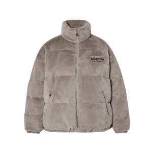 Rocawear24年冬毛绒宽松羽绒服刺绣冬季保暖面包服高级感外套