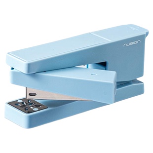 得力纽赛高颜值可旋转订书机大号学生用办公用订书器50页送起钉器自带储钉重型加厚省力定厚书订中缝装订用品