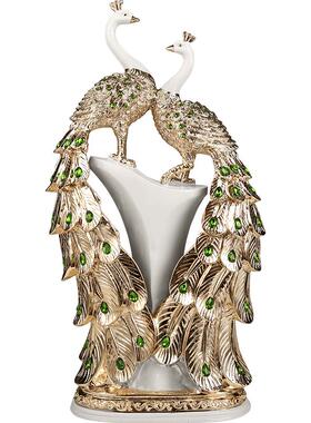 摆设孔雀新房书柜结婚礼品摆件