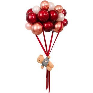 婚房布置套装飘空气球熊结婚用品大全婚礼热气球女方卧室场景装饰