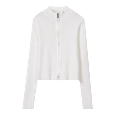 BF针织开衫女2024新款设计感小众外穿修身高腰露脐高级感针织开衫