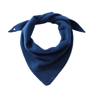 定制款~蓝色丝绒三角丝巾女外搭冬季韩系围巾护颈方巾围脖披肩ins
