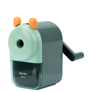 得力大口径卷笔刀削笔机儿童小学生专用铅笔粗三角铅笔削笔刀手摇刨笔旋笔钻笔刀大三角速写削笔器洞洞笔